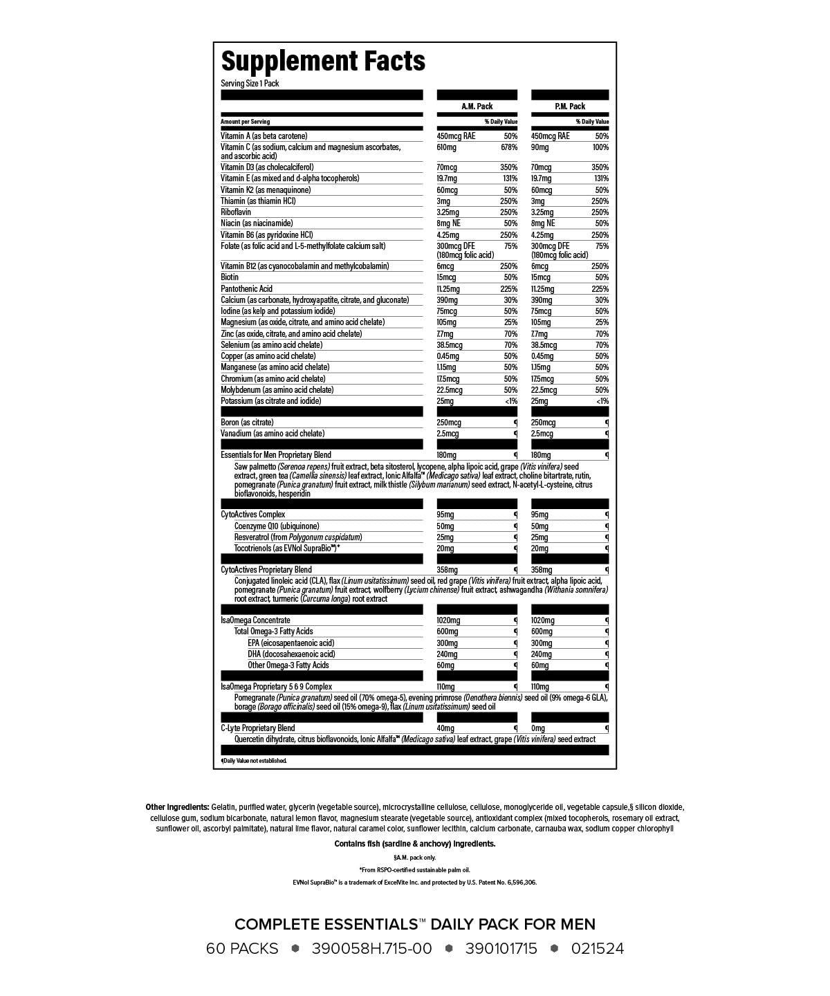 Isagenix Complete Essentials Daily Pack for Men individual packs illustrating convenient daily servings for on-the-go nutrition.