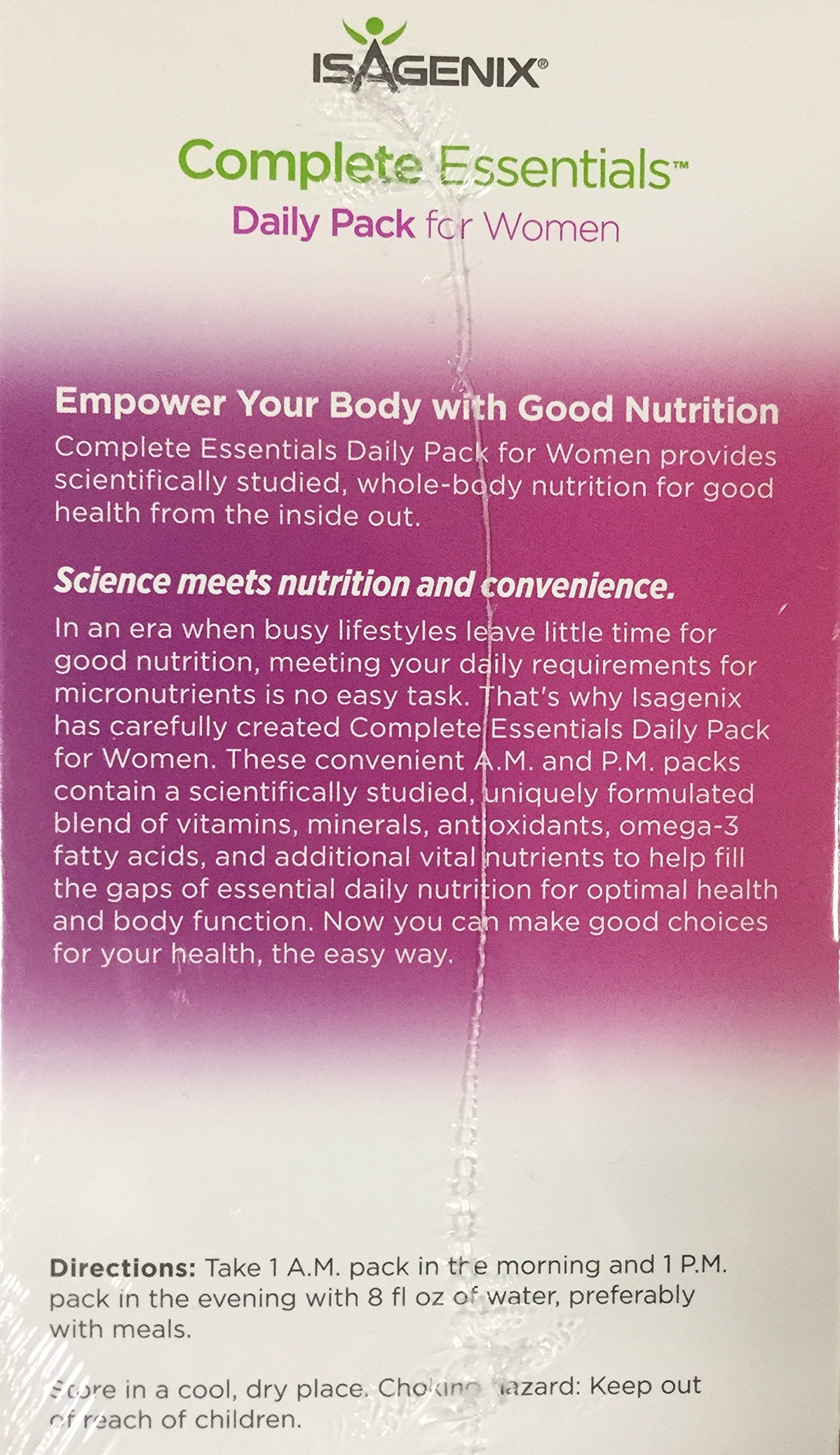 Individually wrapped AM/PM packs for Isagenix Complete Essentials Daily Pack