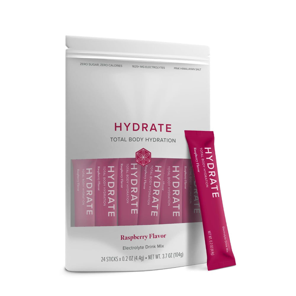 Isagenix Hydrate Raspberry flavor single-serving stick packet