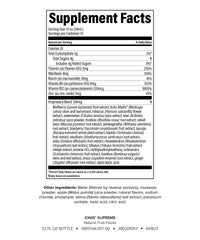 Close-up of Ionix Supreme 32 oz bottle label showing vitamins