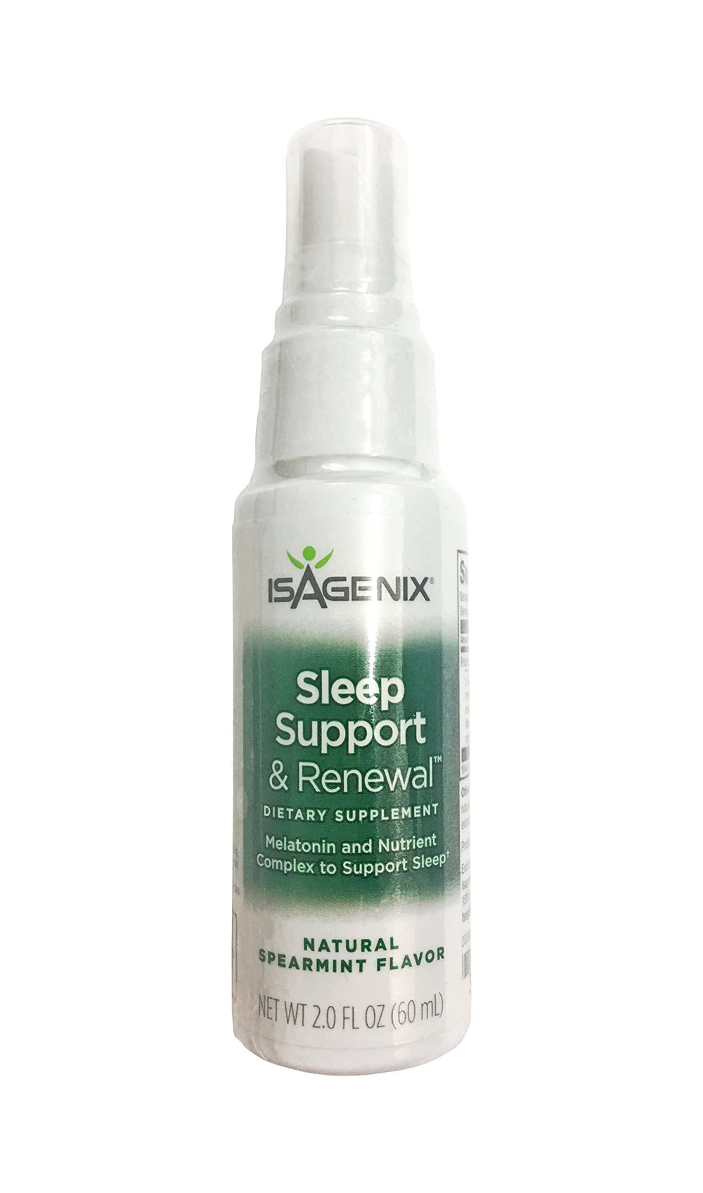 Isagenix Sleep Support & Renewal bottle with natural spearmint flavor label
