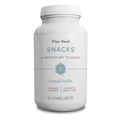 Isagenix Snacks French Vanilla flavor pack shot showing 60 chewable wafers
