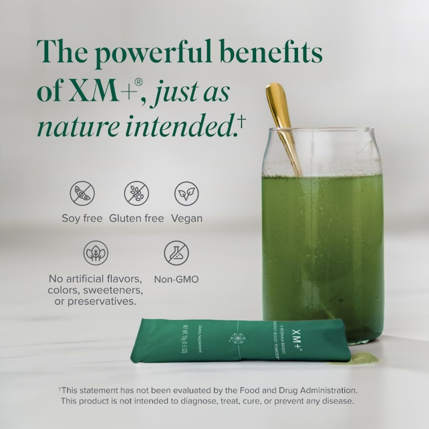 Product shot of Isagenix XM+ natural energy support powder
