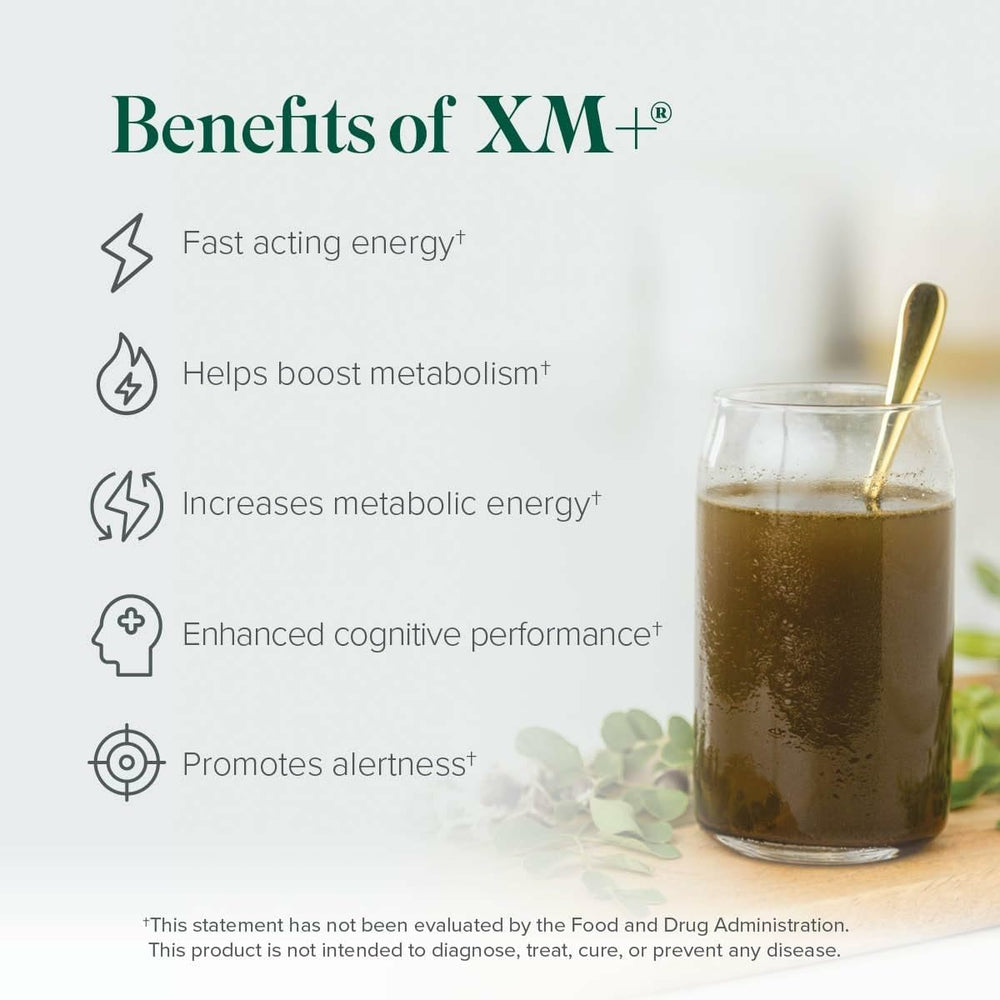 XM+ energy powder packets for on-the-go use