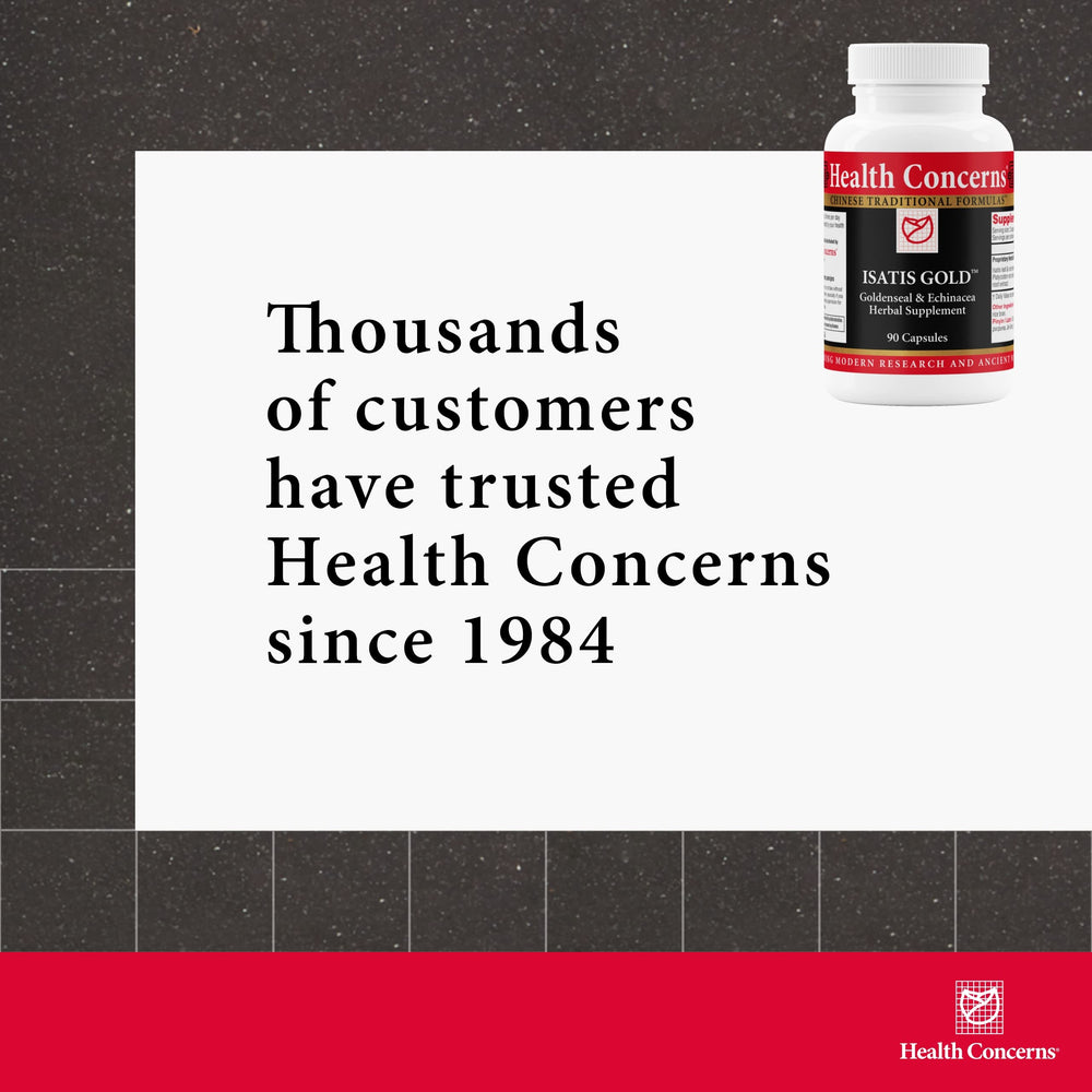 90-capsule bottle of Health Concerns Isatis Gold