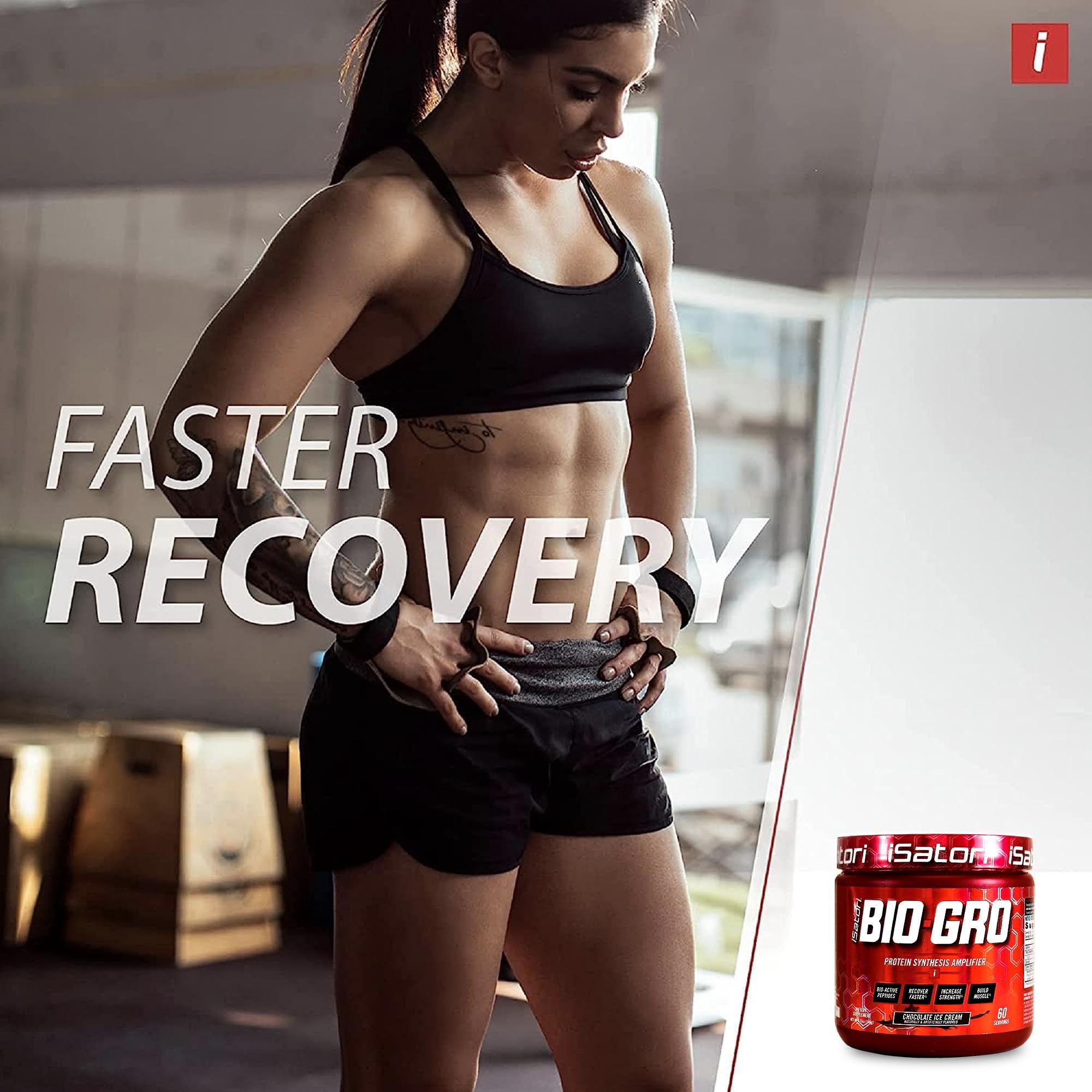 Isatori BIO-GRO used as a stimulant-free pre-workout booster.