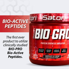 Isatori BIO-GRO shaken, smooth post-workout recovery drink.