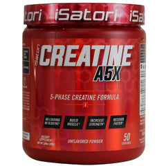 Bottle of iSatori Creatine A5X unflavored with 50 servings