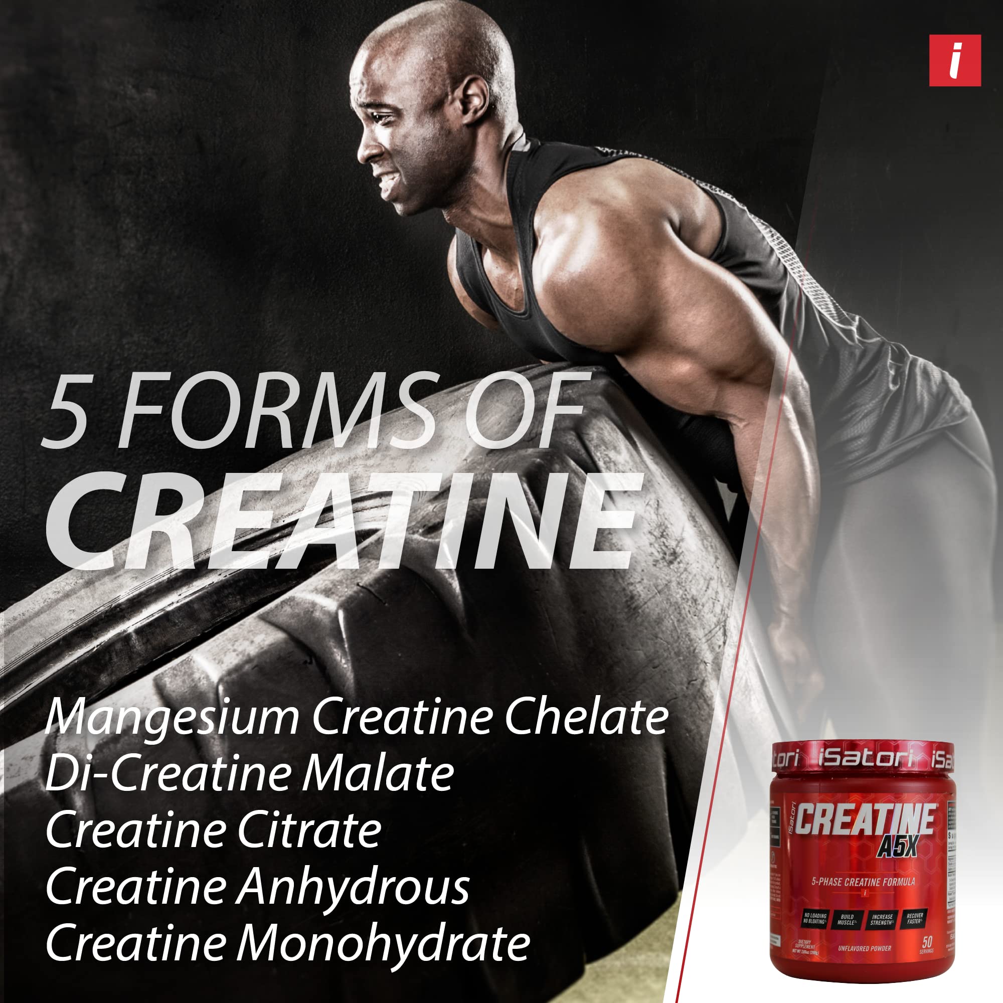 Ingredients list including Creatine Monohydrate and Di-Creatine Malate