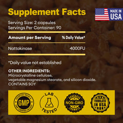 ISDG Nattokinase 4000 FU bottle - back view with label and supplement facts