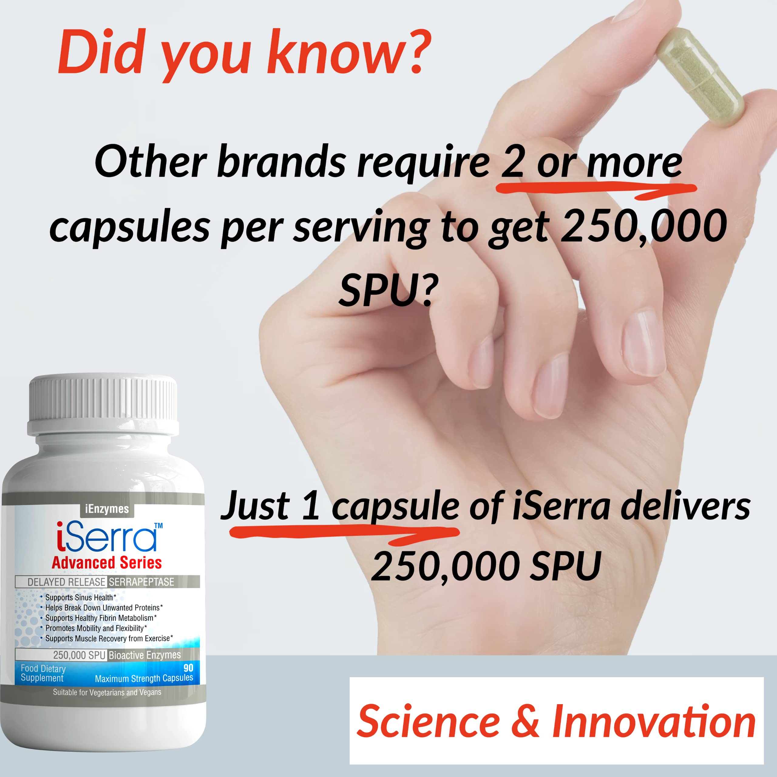Delayed-release Serrapeptase capsules designed for enhanced absorption and recovery