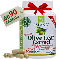 Hero image: Island Nutrition Olive Leaf Extract Capsules, 90-count, grown in Spain