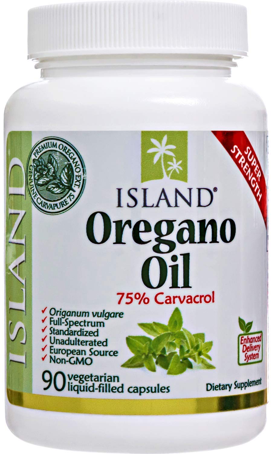 Close-up of oregano oil capsule