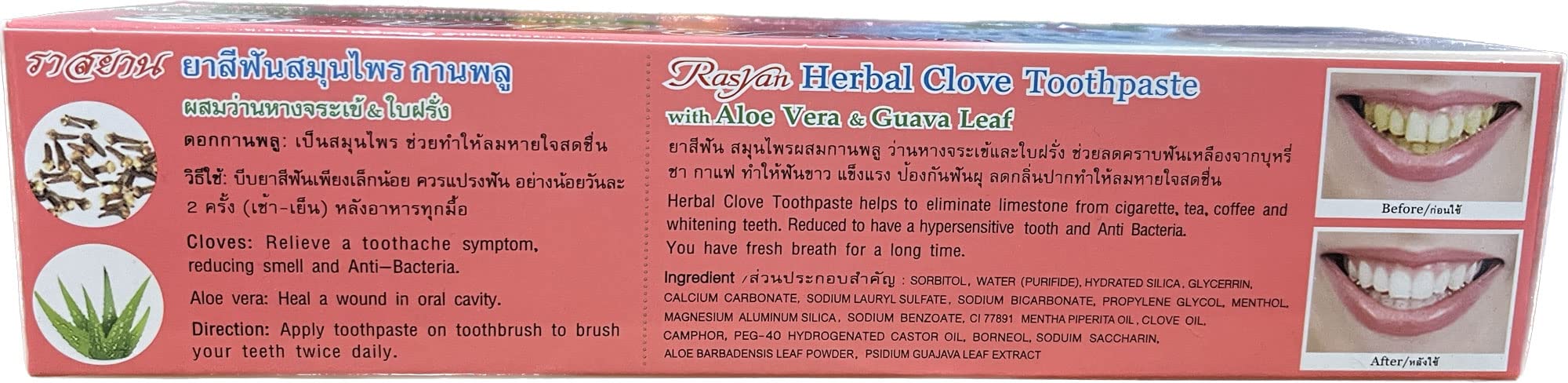 Isme Rasyan Herbal Clove Toothpaste tube with Aloe Vera and Guava Leaf
