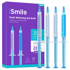iSmile whitening gel syringe refill pack with three 3ml whitening syringes and one 3ml remineralization gel