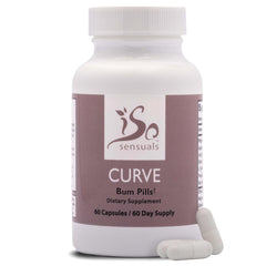 IsoSensuals Curve Butt Enhancement Pills bottle with capsules on white