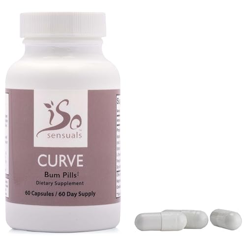 IsoSensuals Curve Butt Enhancement Pills capsules closeup, easy-to-swallow daily routine.