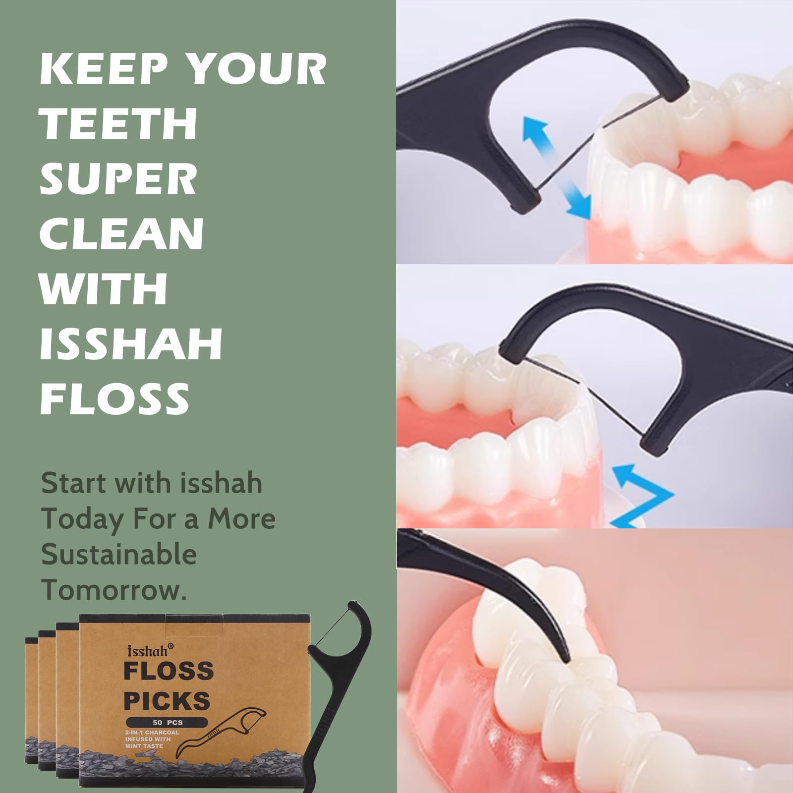 Compact travel friendly packaging for floss picks
