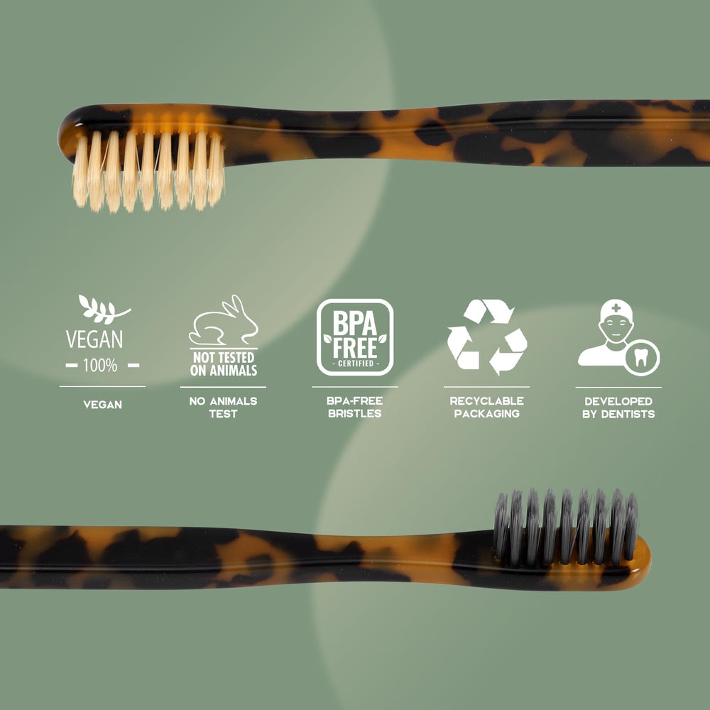 Close-up of cellulose acetate toothbrush bristles