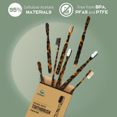 Durable cellulose acetate material used in Isshah toothbrushes