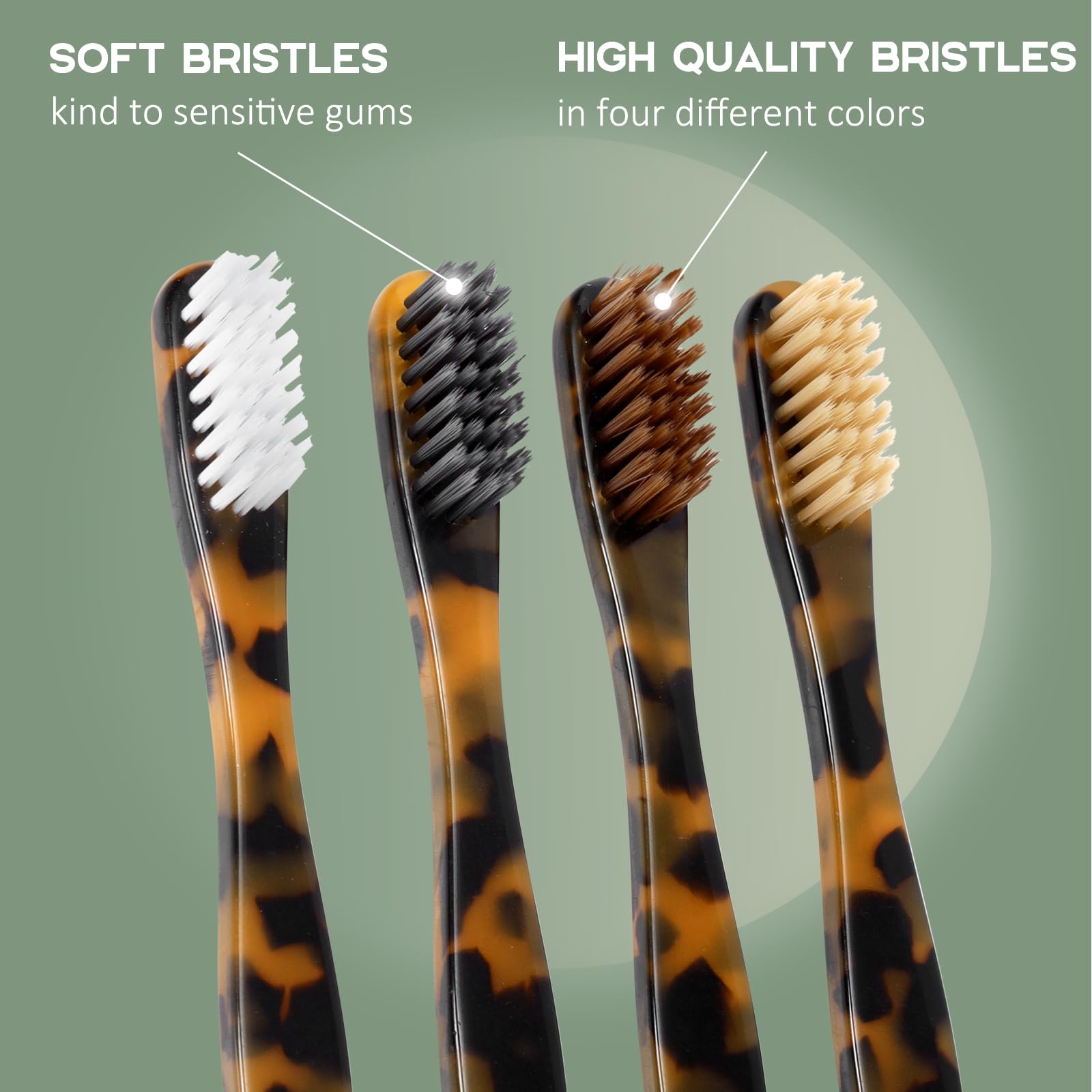 Stylish eco-conscious design of Isshah toothbrushes in an 8-count set