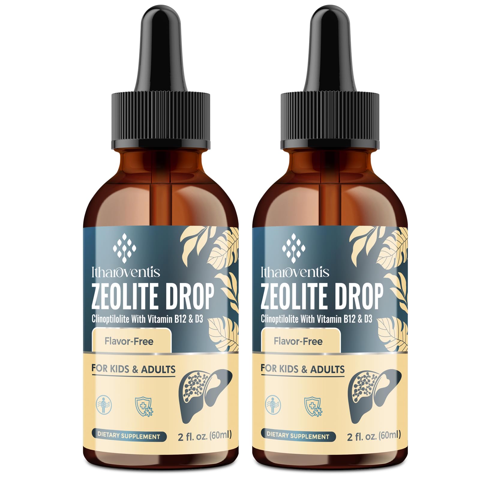 Itharoventis zeolite detox liquid bottle showing premium formula for daily wellness