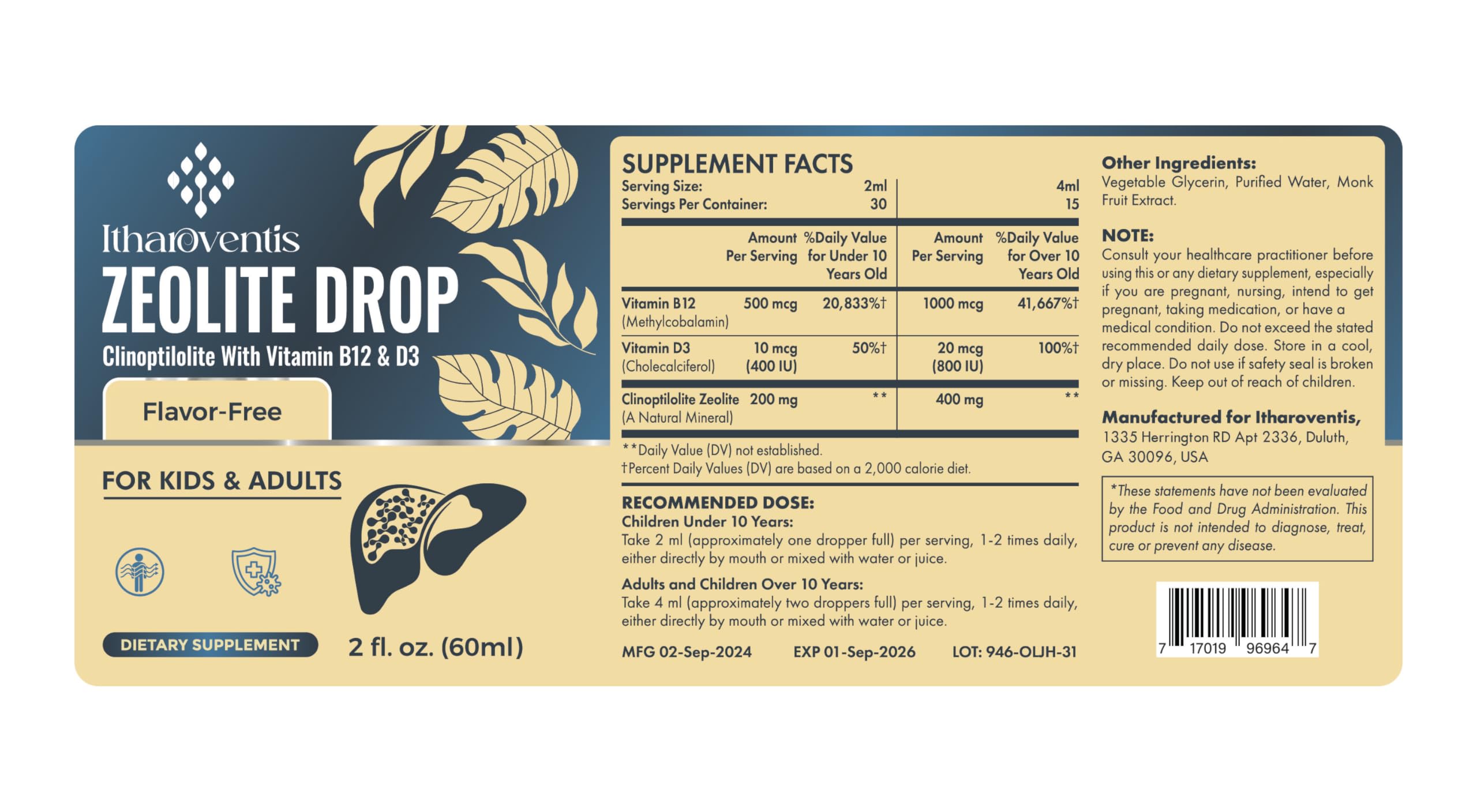 Itharoventis Zeolite Drops advanced formula for better absorption