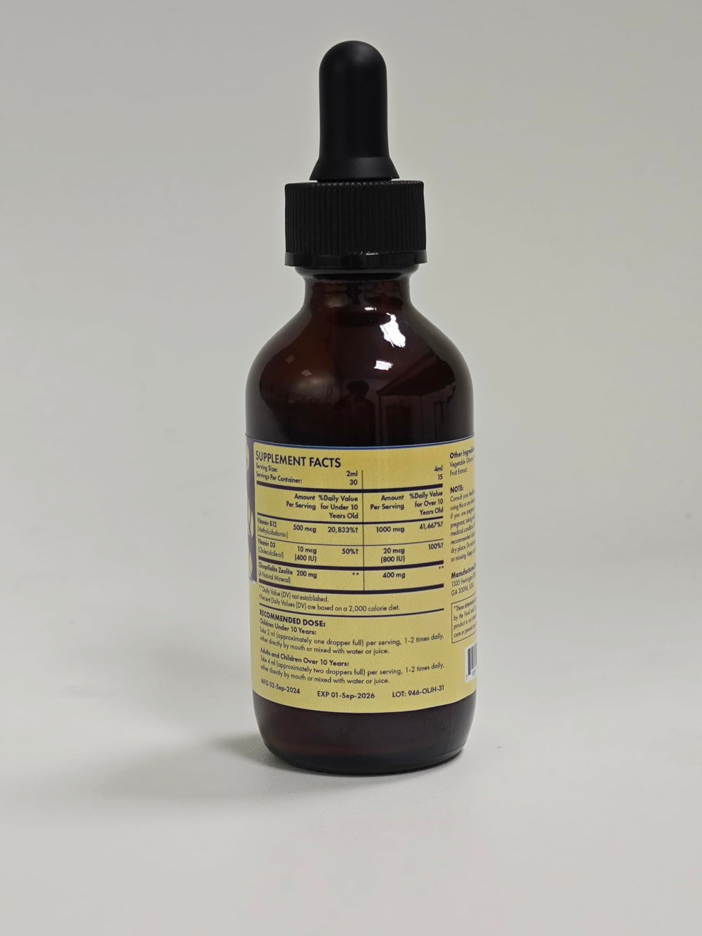 Itharoventis Zeolite Drops kid-friendly bottle with monk fruit flavor