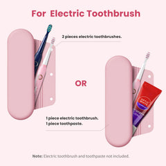 Travel case holding two electric toothbrushes