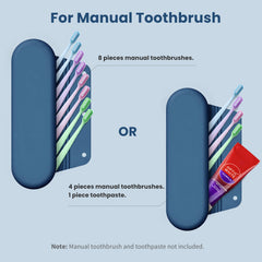 Case fits two electric toothbrushes or one toothbrush plus toothpaste