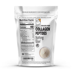Close-up of It's Just Collagen Peptides unflavored grass-fed label