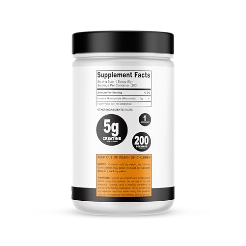 Unflavored creatine monohydrate powder