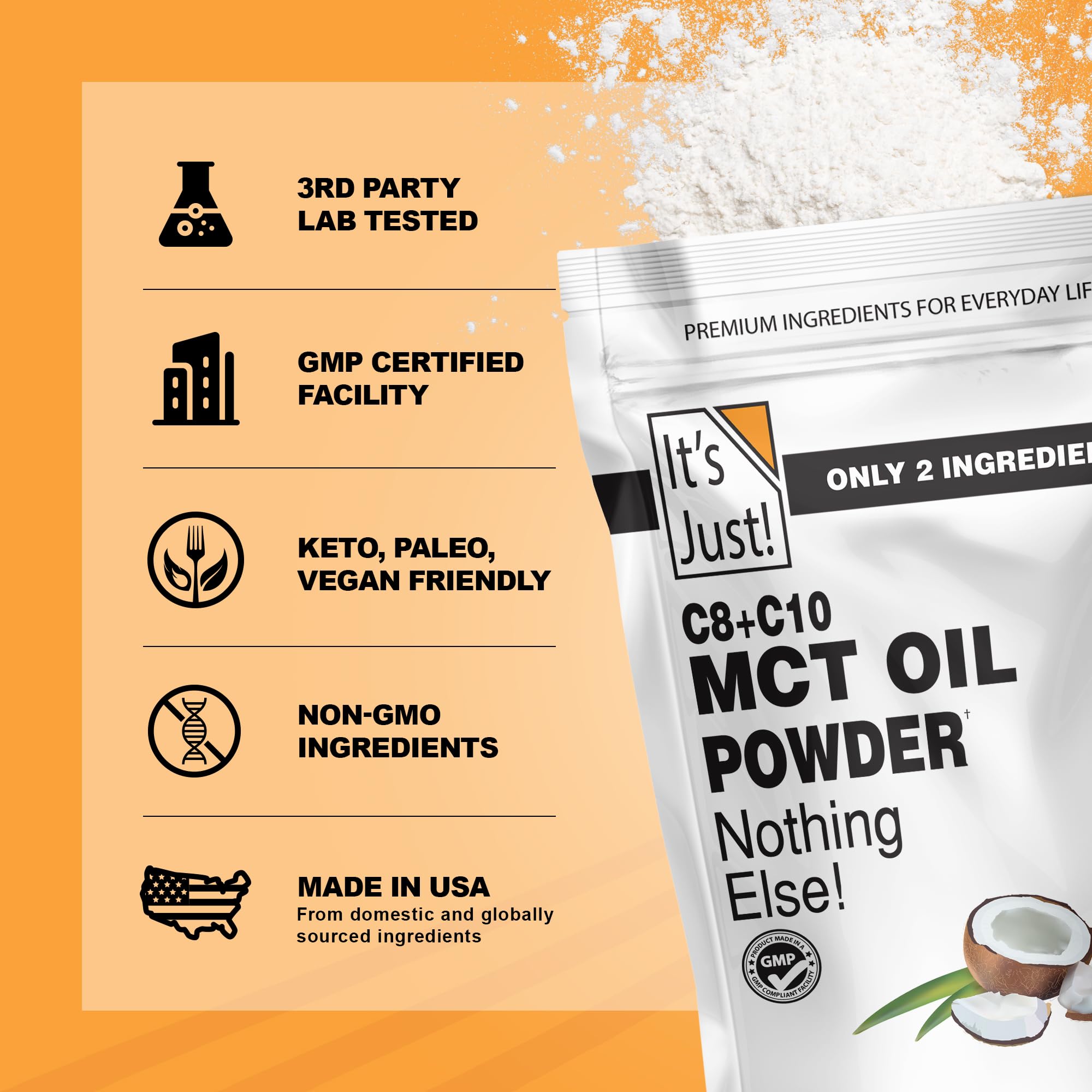 Non-GMO coconut source label