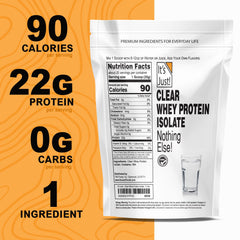 It's Just! Clear Whey Isolate dissolves clear in water for a light, refreshing shake.