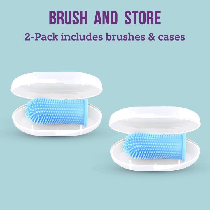 For infants and toddlers: pink finger toothbrush set