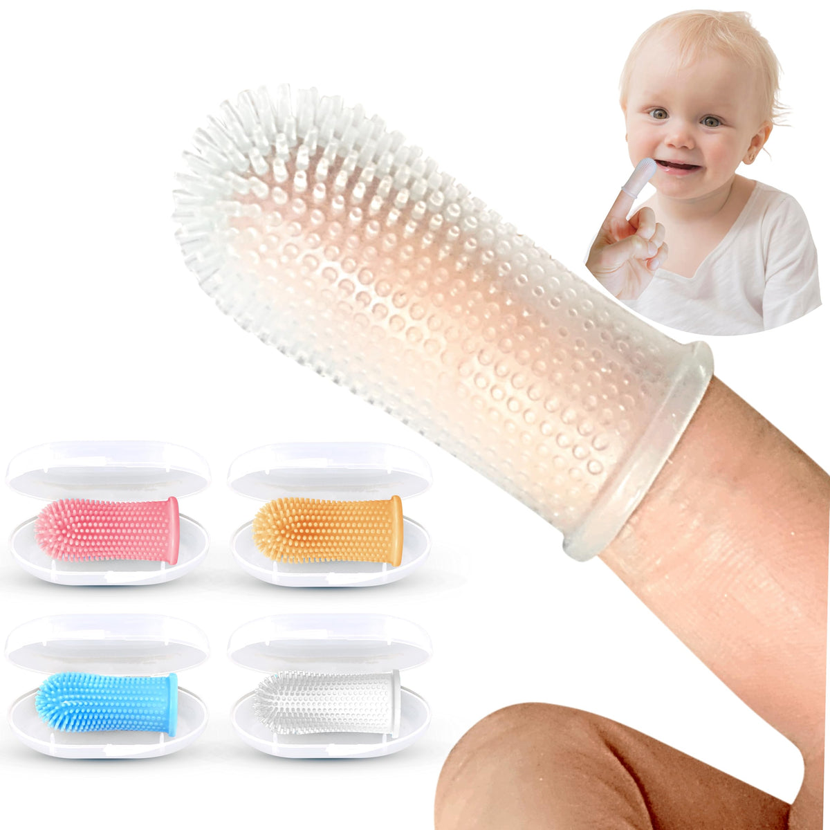 Itsy Bitsy People baby toothbrush with 360 design silicone finger toothbrush