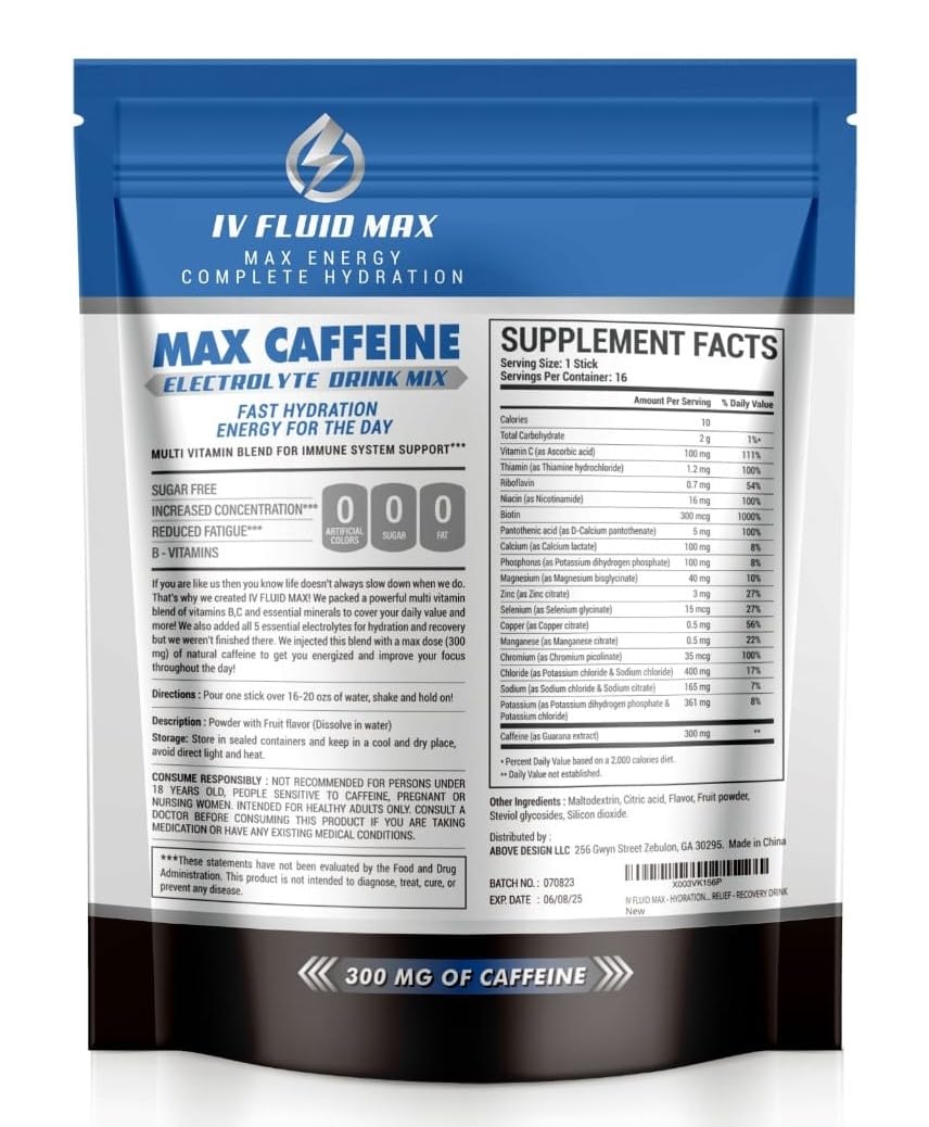 IV FLUID MAX pineapple flavor packet in a shaker bottle for post-workout hydration.