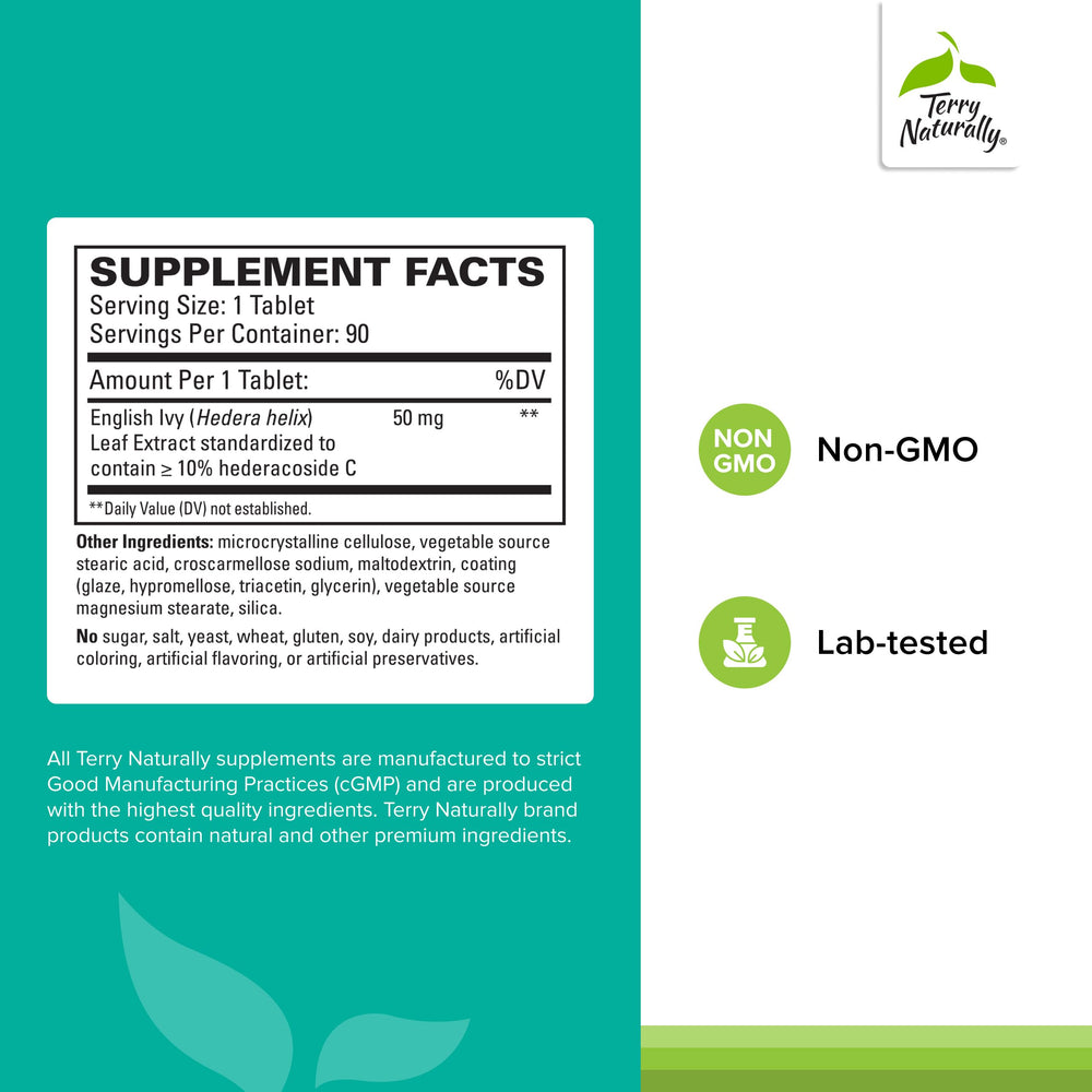 Ivy leaf extract for bronchial support close-up