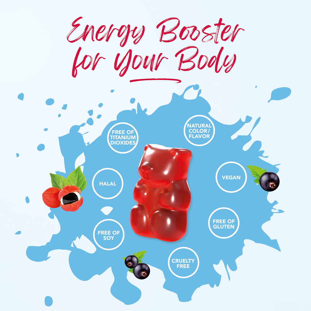 Daily energy support shown with gummies