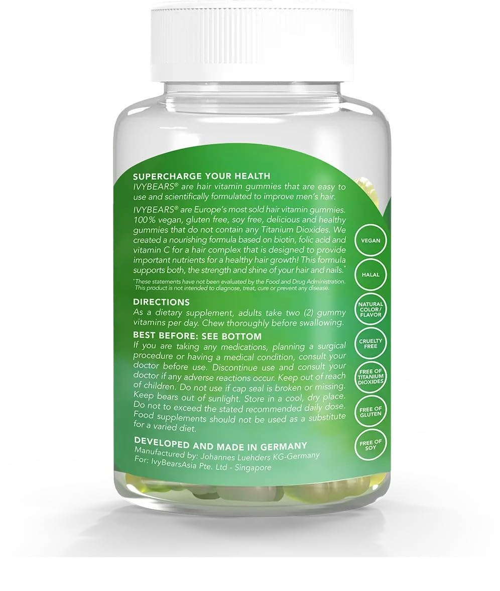 Vegan, German-made IvyBears packaging with gummies