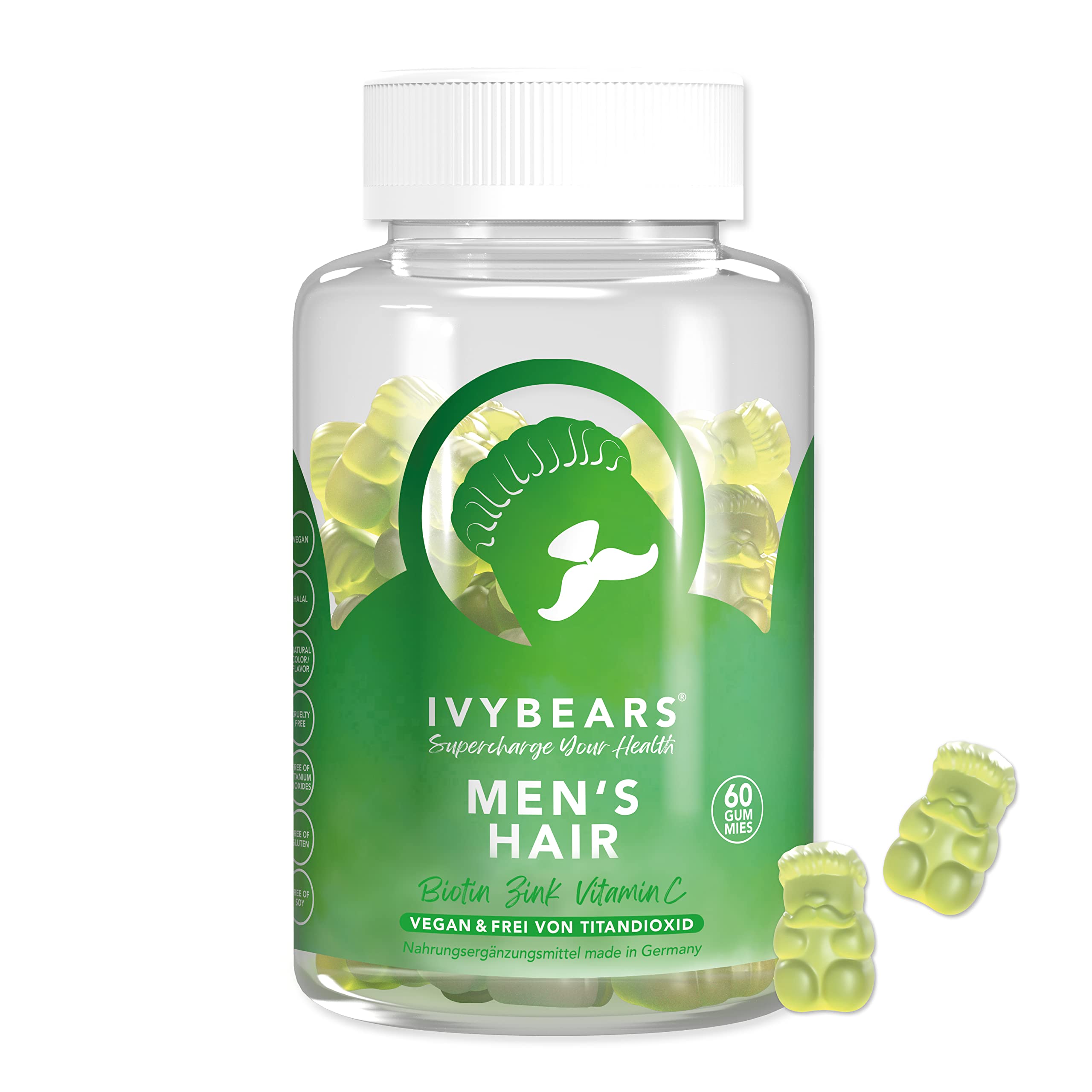 IvyBears Men’s Hair Vitamin Gummies bottle and box