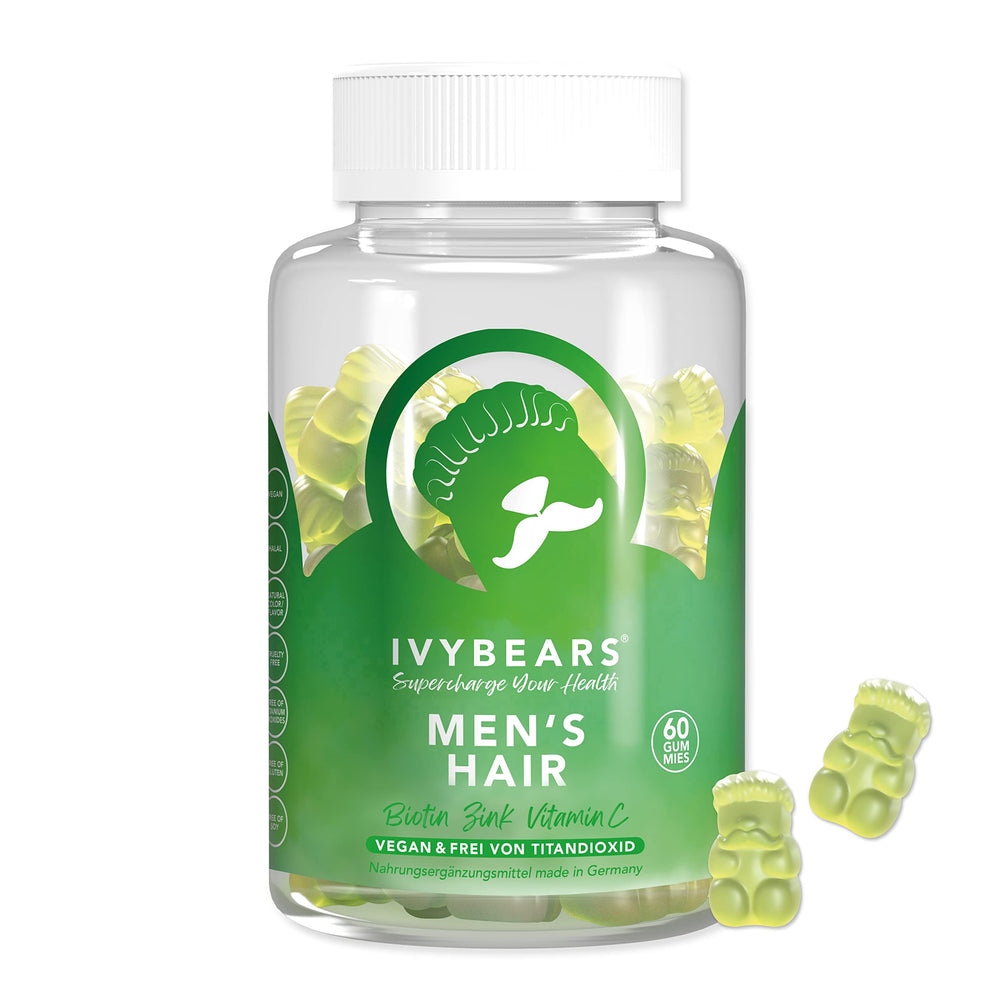 IvyBears Men’s Hair Vitamin Gummies bottle and box