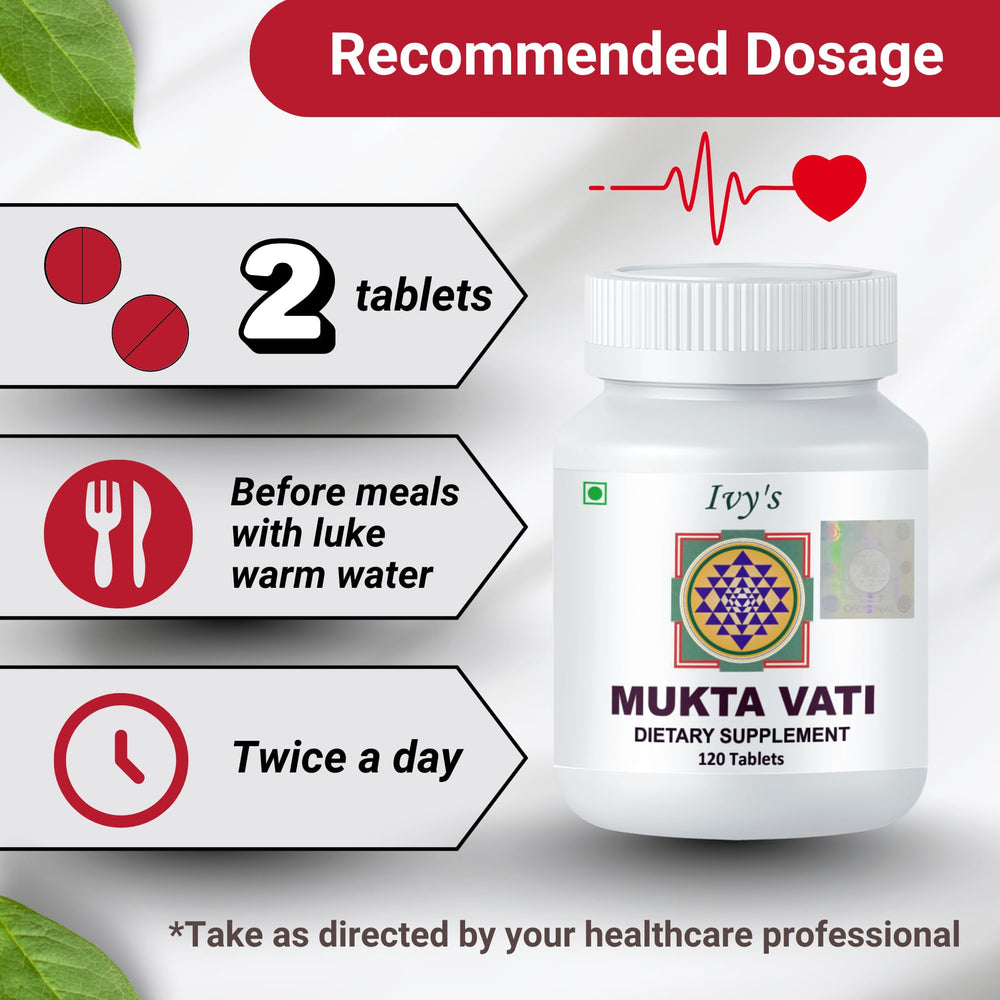 Quality and consistency seal on Ivy's Mukta Vati packaging