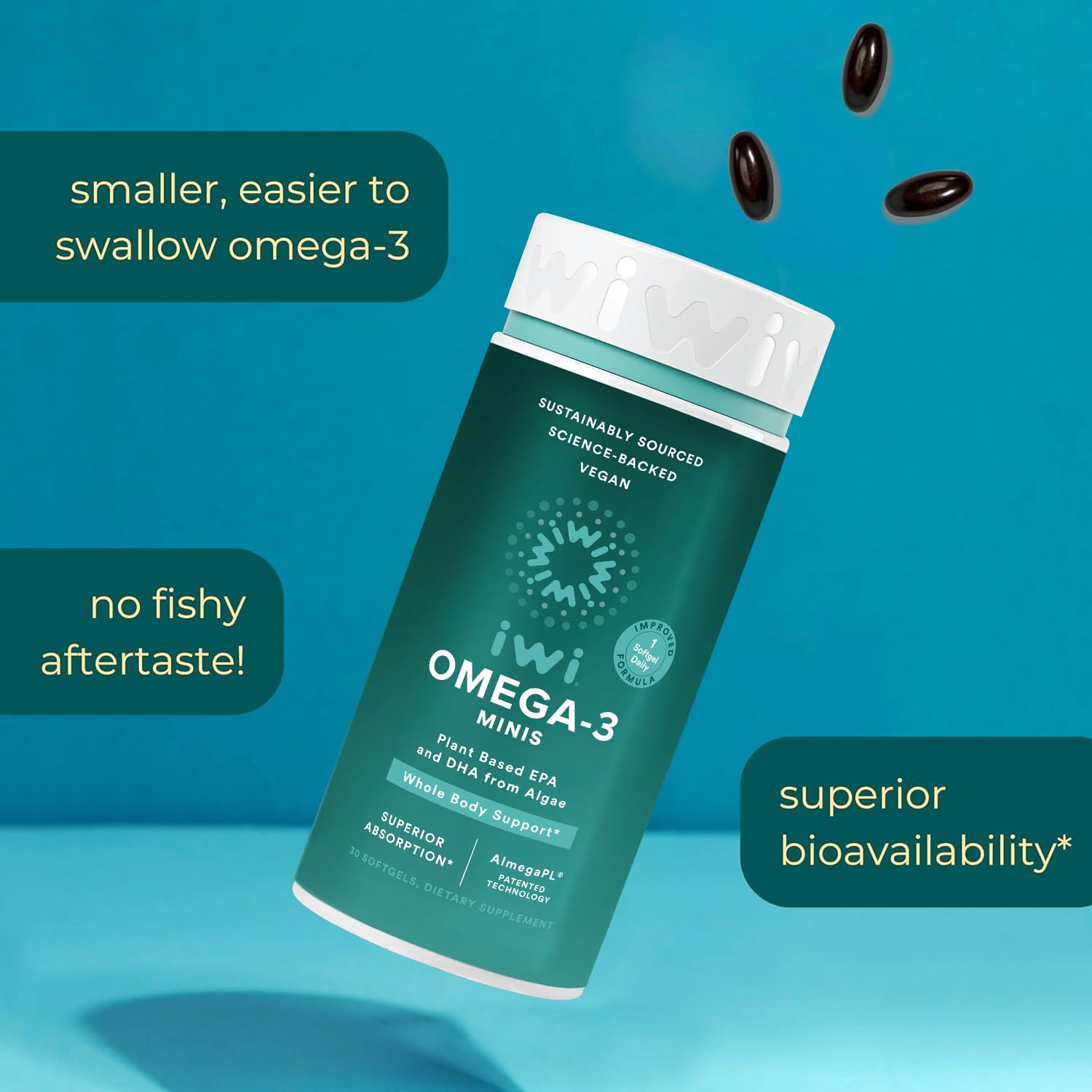 Illustration of algae-based EPA and DHA for Iwi Omega-3