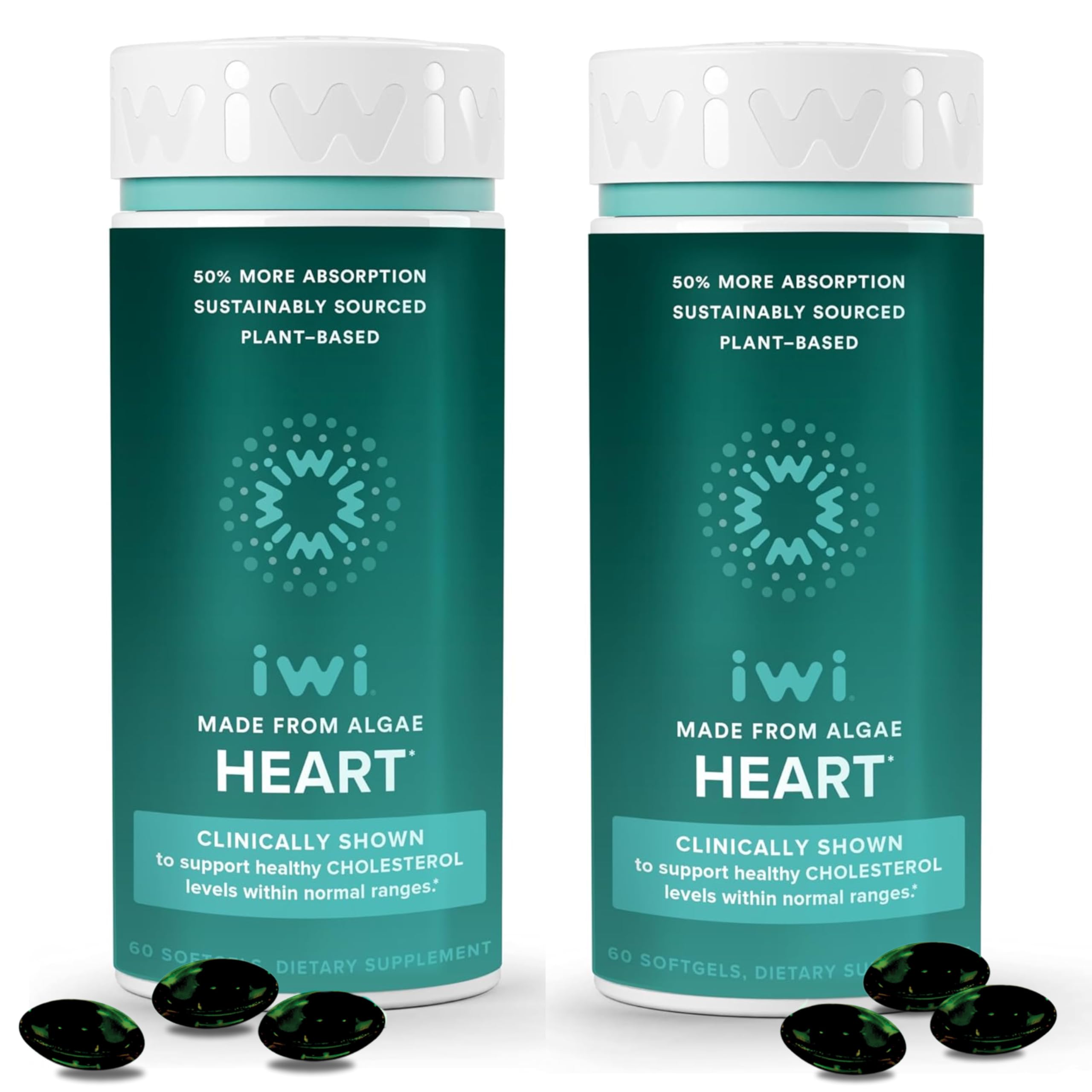 Iwi Life Heart Omega-3 bottle – front view