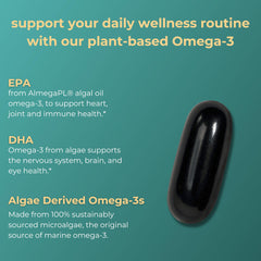 Algae-based EPA and DHA softgels for heart brain and eye health