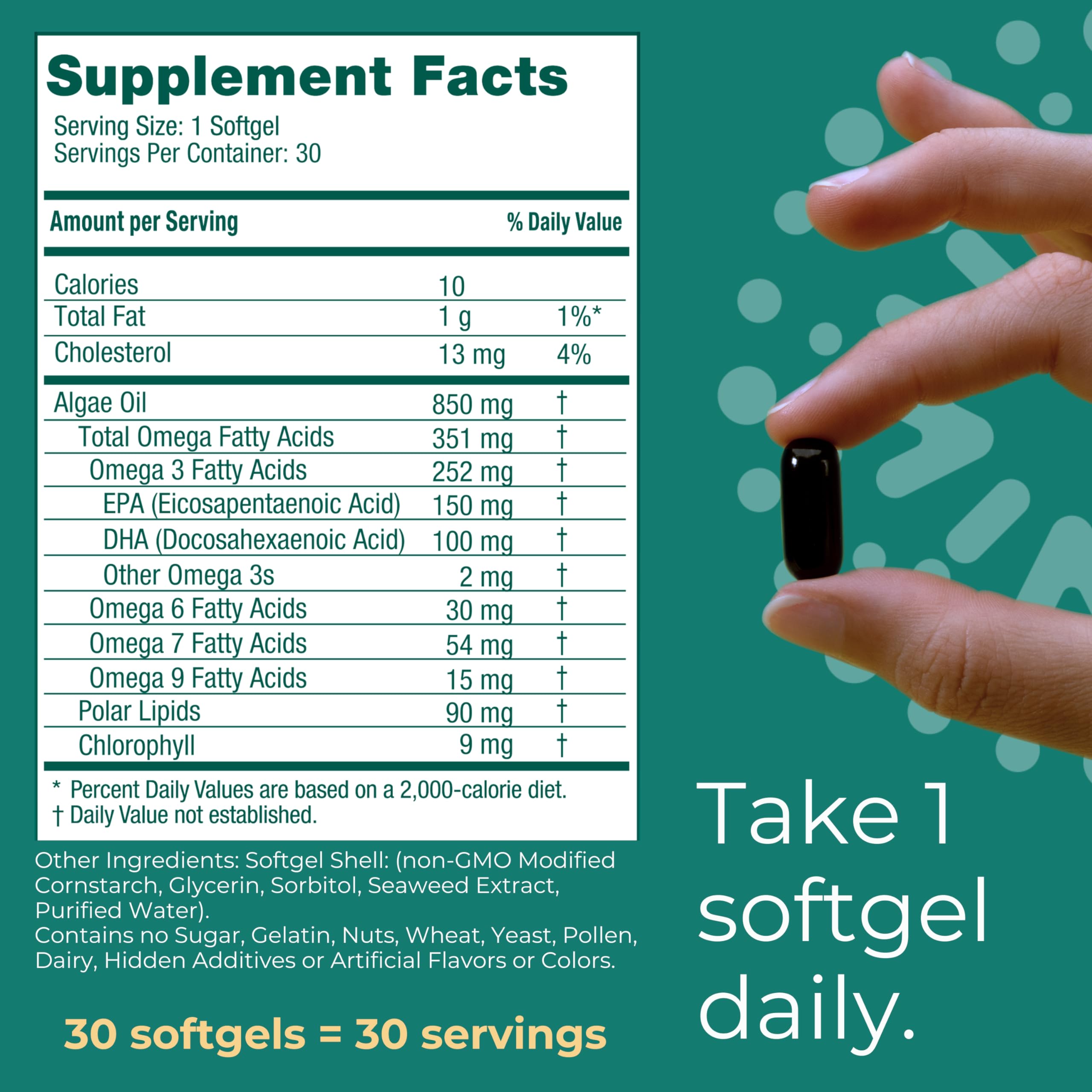 Gluten-free non-GMO vegan omega-3 supplement