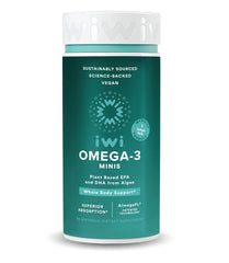 Iwi Omega-3 Mini Softgels product front view, 30 servings