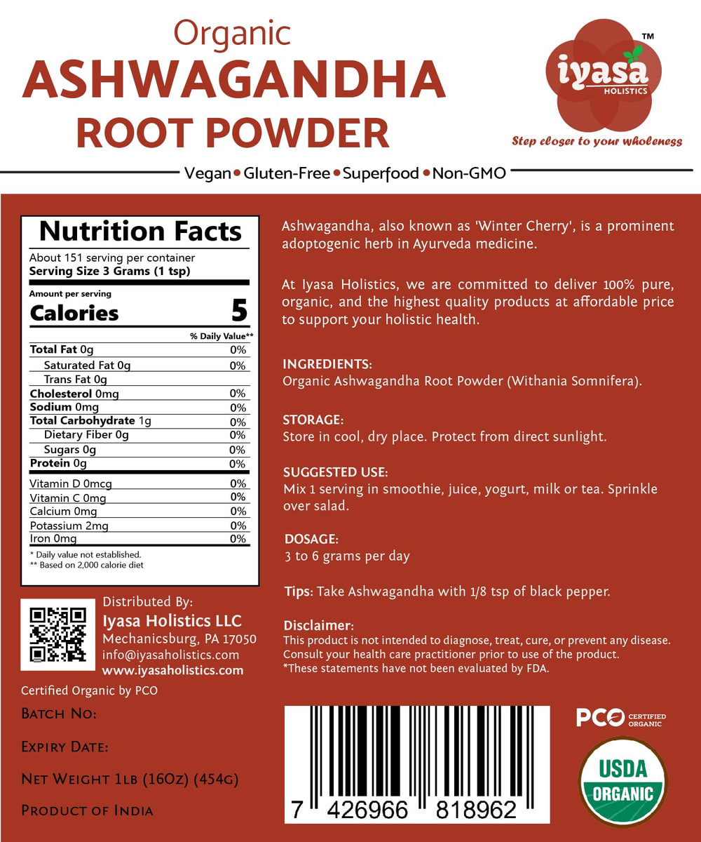 Ashwagandha powder dissolving in water