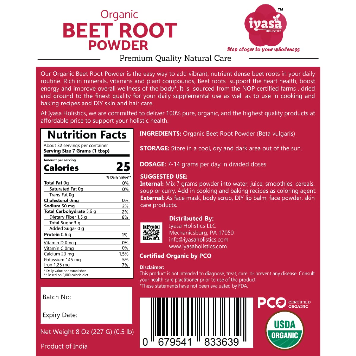 Beet powder in smoothie bowl